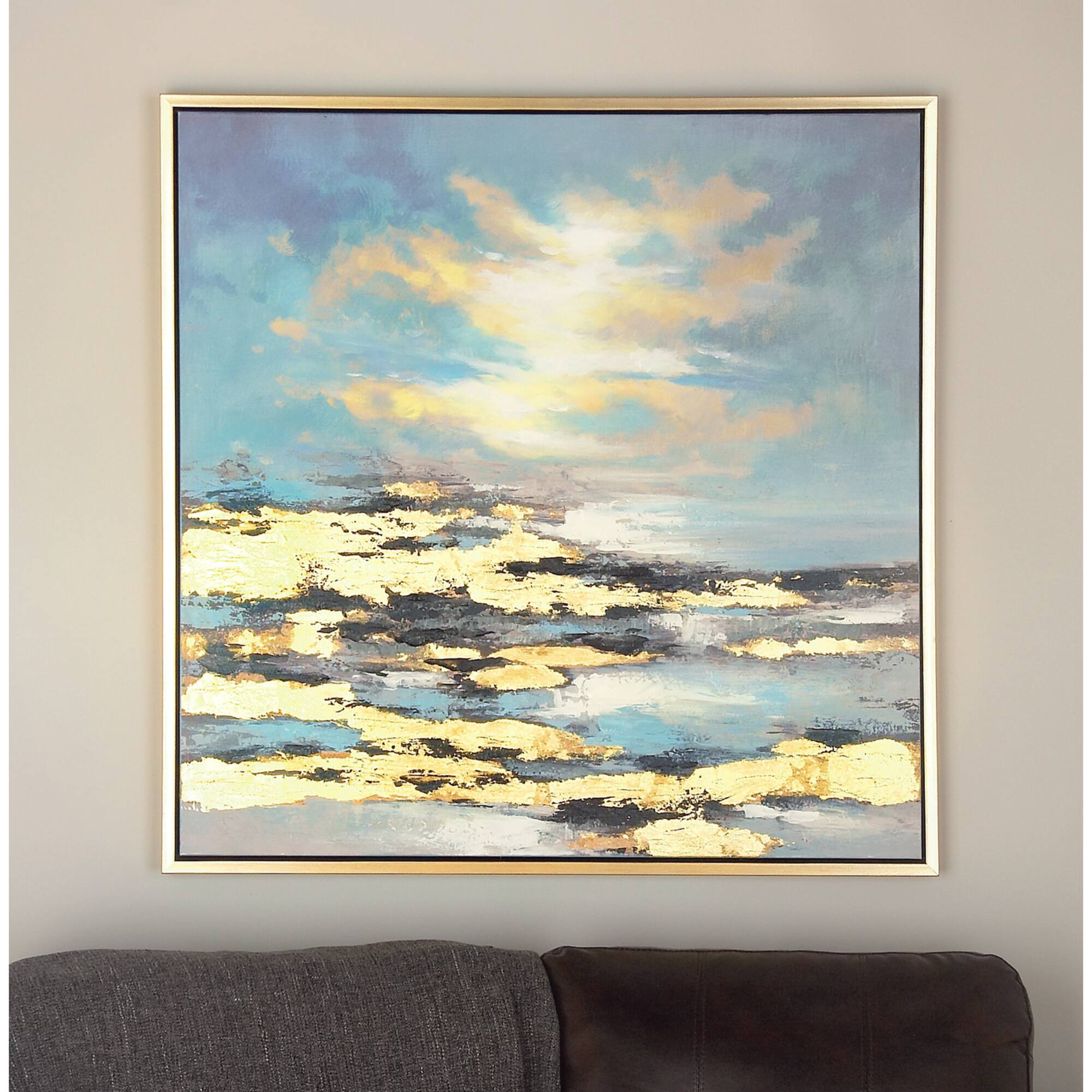 Blue Contemporary Beach Canvas Wall Art